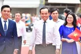 Bí thư Trần Lưu Quang, chủ tịch Nguyễn Văn Được dự lễ khai giảng tại Trường THPT Trần Khai Nguyên