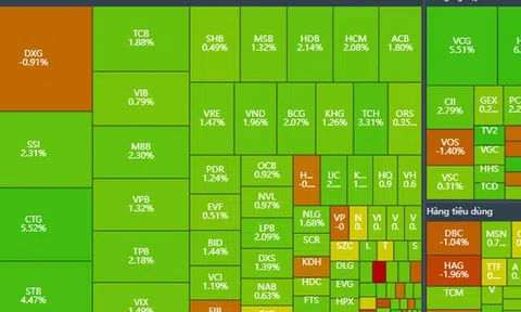 VN-Index tăng hơn 13 điểm, cổ phiếu đầu tư công và năng lượng tăng trần