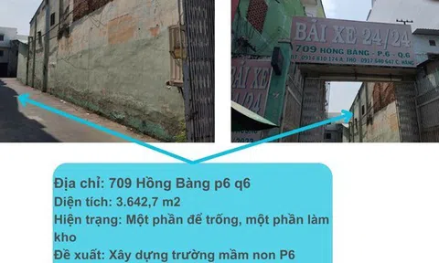 UBND TP HCM chỉ đạo việc quận 6 xin chuyển đất công làm trường học