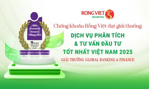 Chứng khoán Rồng Việt đạt giải Dịch vụ Phân tích và Tư vấn đầu tư tốt nhất Việt Nam 2025