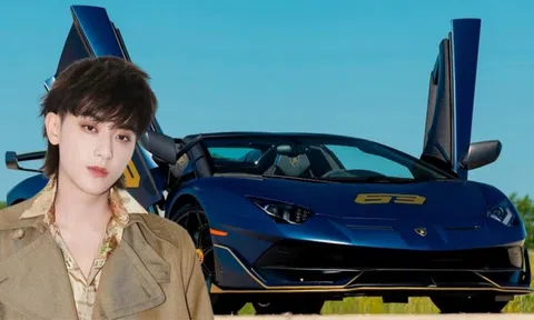Hoàng Tử Thao lái 'siêu bò' Lamborghini Aventador SVJ 63 Roadster xuống phố