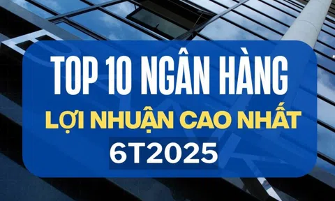 Top 10 ngân hàng báo lãi cao nhất nửa đầu năm 2025