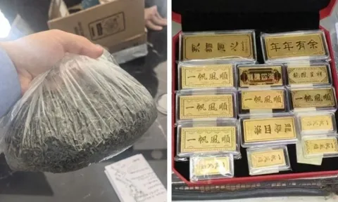 Shipper nhận giao 'gói trà' nặng bất thường từ chị V. nhưng mở ra lại thấy 4 cây vàng và cái kết