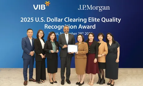 VIB được JP Morgan vinh danh Giải thưởng 'Chất lượng Thanh toán quốc tế xuất sắc năm 2025'