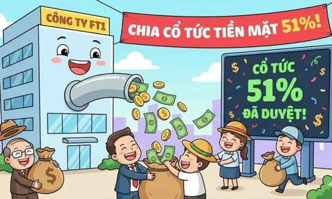 Một công ty chốt danh sách trả cổ tức tiền mặt "khủng" tỷ lệ 51% vào ngày mai