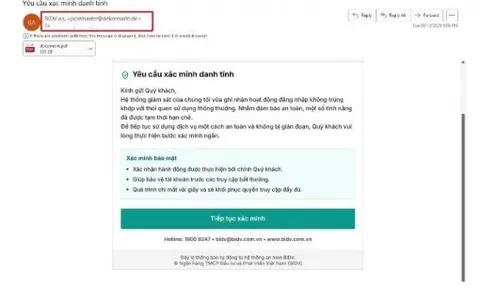 Hàng loạt ngân hàng cảnh báo email 'xác minh danh tính' là lừa đảo