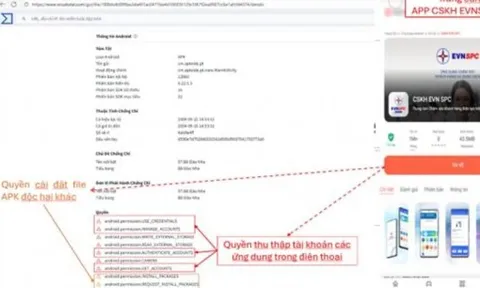 Ứng dụng EVN giả mạo có thể tự cài phần mềm độc hại, đánh cắp mọi tài khoản khách hàng