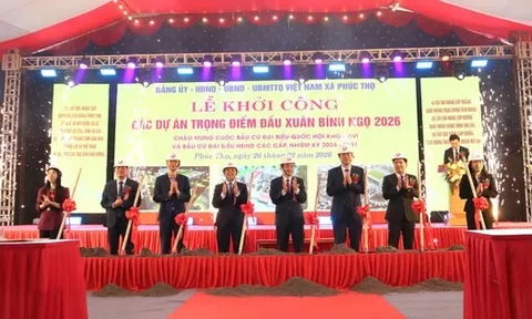 Phúc Thọ khởi công 6 dự án trọng điểm với tổng vốn hơn 1.100 tỷ đồng