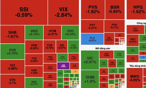 Áp lực bán dâng cao cuối phiên, VN-Index đảo chiều giảm hơn 9 điểm