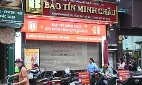 Cửa hàng vàng Bảo Tín Minh Châu tại Trần Nhân Tông và Cầu Giấy bất ngờ đóng cửa