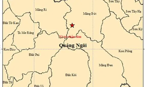 5 trận động đất liên tiếp xảy ra tại Quảng Ngãi