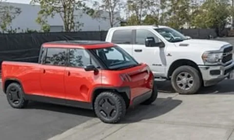 Khám phá mẫu bán tải điện nhỏ nhất thế giới: Nhỏ như Mini Cooper, chở hàng ngang Ford Ranger, sạc đầy trong 20 phút