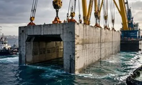 Phát hiện 20 khối bê tông nặng 55.000 tấn được thả liên tục xuống đáy biển, công trình đường hầm quy mô lớn lộ diện