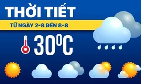 Dự báo thời tiết từ 2-8 đến 8-8: Hai miền Nam - Bắc đều  mưa to, miền Trung ngày nắng