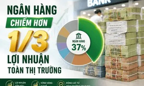 Ngành ngân hàng chiếm 1/3 lợi nhuận toàn thị trường chứng khoán