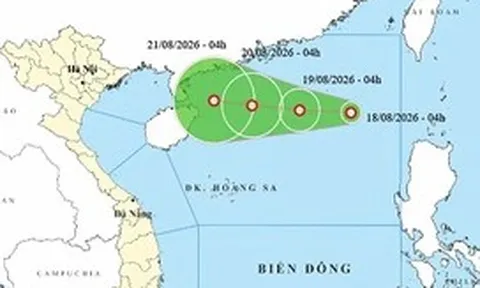 Vùng áp thấp trên Biển Đông mạnh lên thành áp thấp nhiệt đới