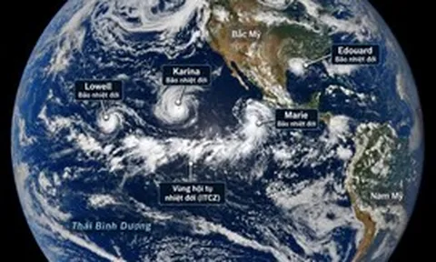 NASA chụp khoảnh khắc hiếm: 3 xoáy thuận cùng lúc trên Thái Bình Dương