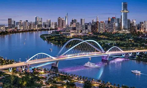 Ngắm phối cảnh cầu Thủ Thiêm 4 với 4 vòm sóng trên sông Sài Gòn