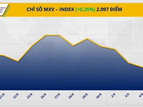 Chỉ số MXV-Index quay đầu đi lên, kết thúc chuỗi giảm 4 phiên liên tiếp