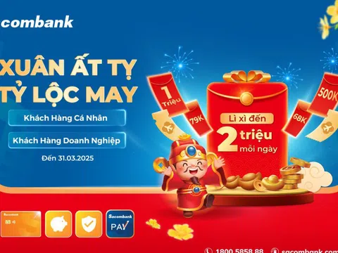 Khai xuân mới 2025, Sacombank trao 'Tỷ lộc may' tri ân khách hàng