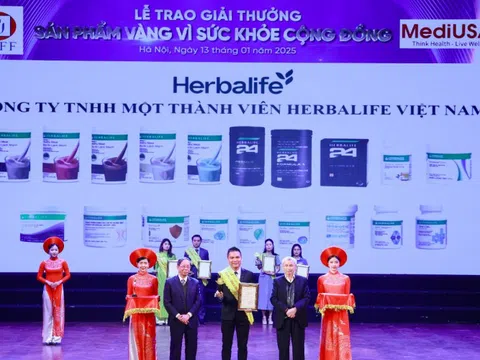 Herbalife Việt Nam đạt giải thưởng “Sản Phẩm Vàng Vì Sức Khỏe Cộng Đồng” lần thứ 10 liên tiếp