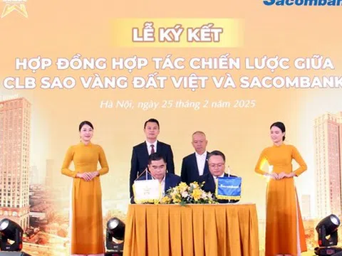 Sacombank và Câu lạc bộ Sao Vàng Đất Việt ký kết hợp tác chiến lược