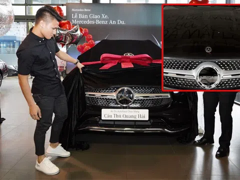 Mercedes-Benz GLC 300 của Quang Hải bị bóc mất logo, vợ danh thủ cho biết phải mua lại hết 10 triệu