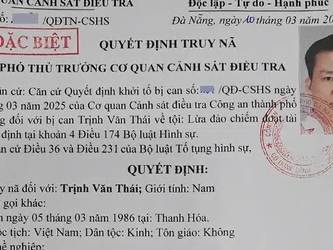 Vụ Mr. Pips Phó Đức Nam: Phát lệnh truy nã đặc biệt Trịnh Văn Thái