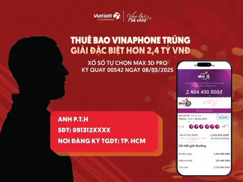 Một khách hàng trúng giải Vietlott hơn 2,4 tỷ đồng nhờ ‘căn cước công dân của một người bạn’