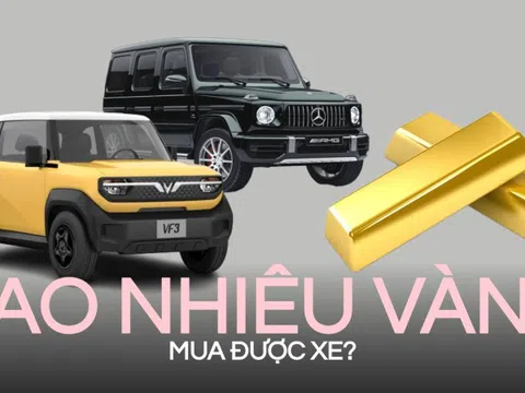 Vàng lên giá 100 triệu đồng/ lượng, chỉ 3 cây là mua được VinFast VF 3, còn mua G63 cần bao nhiêu?