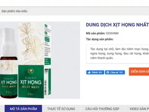 Chủ thương hiệu xịt họng Nhất Nhất bị xử phạt 200 triệu đồng vì quảng cáo gây nhầm lẫn cho khách hàng