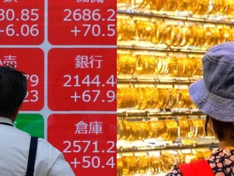 Chứng khoán phập phù, giá vàng tăng rất mạnh