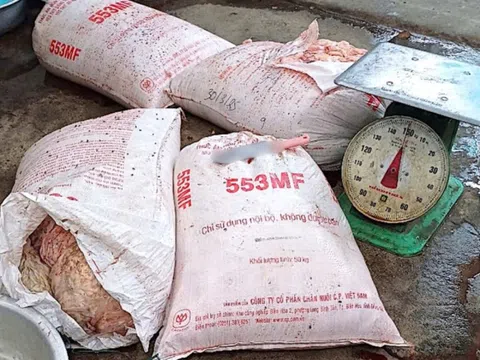 Tên C.P. Việt Nam xuất hiện trên bao bì hàng tấn thịt bẩn ở Đà Nẵng với dòng chữ 'Chỉ sử dụng nội bộ, không được bán'