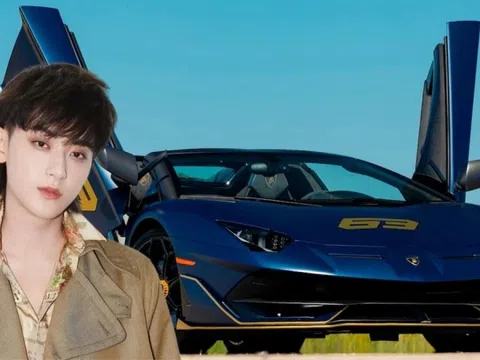 Hoàng Tử Thao lái 'siêu bò' Lamborghini Aventador SVJ 63 Roadster xuống phố