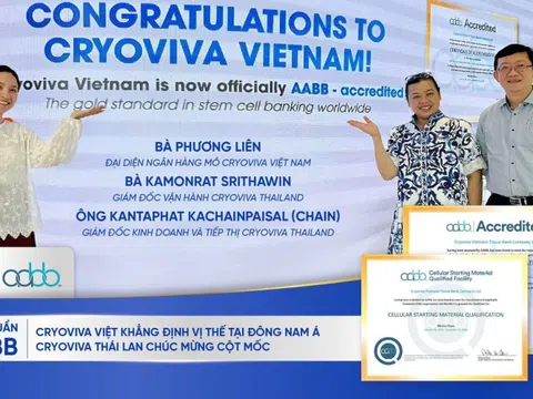 Cryoviva Vietnam đạt chứng nhận AABB, tiêu chuẩn lưu trữ toàn cầu