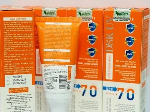 Lô sữa chống nắng DSK UV bị thu hồi toàn quốc vì không đạt chuẩn vi sinh vật