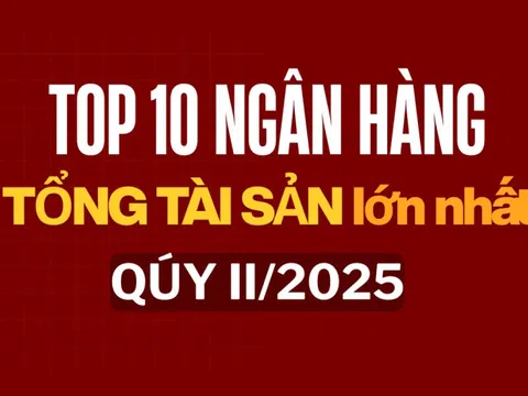 Top 10 ngân hàng có tổng tài sản lớn nhất 6 tháng đầu năm 2025