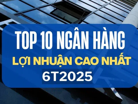 Top 10 ngân hàng báo lãi cao nhất nửa đầu năm 2025