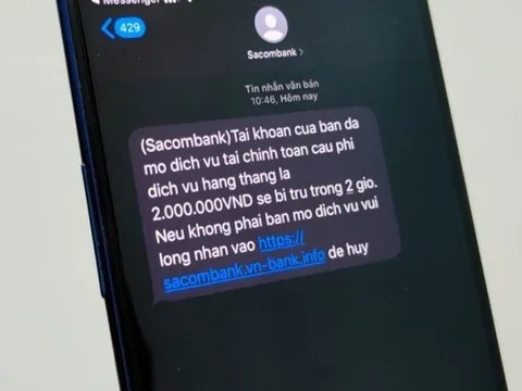 Công an cảnh báo những tin nhắn có tên người gửi là VCB, BIDV, Techcombank, ACB…