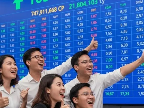 Chứng khoán tăng điểm "tưng bừng", cổ phiếu lại đồng loạt xanh - tím