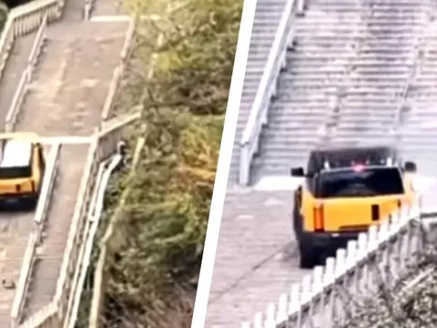 Hãng xe Trung Quốc 'bắt chước' màn leo cầu thang của Land Rover và nhận cái kết không ngờ