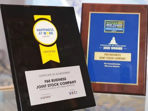 F88 nhận cú đúp giải thưởng Môi trường làm việc năm 2025