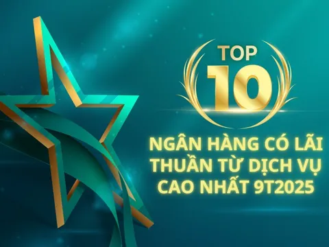 Top 10 ngân hàng có lãi thuần từ dịch vụ cao nhất 9 tháng 2025: HDBank tăng mạnh nhất, Vietcombank gây bất ngờ