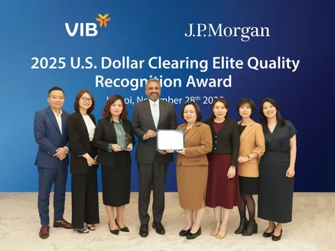 VIB được JP Morgan vinh danh Giải thưởng 'Chất lượng Thanh toán quốc tế xuất sắc năm 2025'