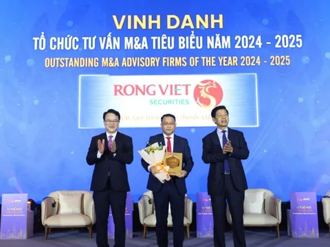 Chứng khoán Rồng Việt 6 lần liên tiếp nhận giải thưởng “Tổ chức tư vấn M&A tiêu biểu"
