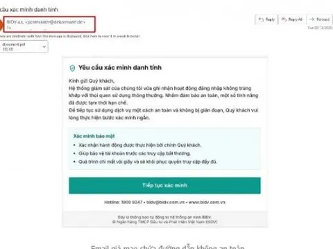 Hàng loạt ngân hàng cảnh báo email 'xác minh danh tính' là lừa đảo