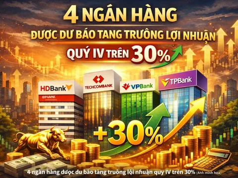 4 ngân hàng được dự báo tăng trưởng lợi nhuận quý IV trên 30%