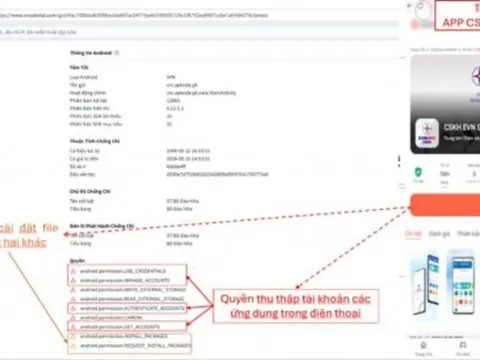 Ứng dụng EVN giả mạo có thể tự cài phần mềm độc hại, đánh cắp mọi tài khoản khách hàng