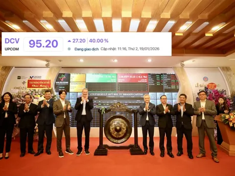 Cổ phiếu Dragon Capital (DCV) tăng kịch trần 40% trong ngày chào sàn chứng khoán