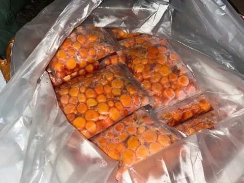 'Bắt sống' chiếc xe tải chở 10 tấn thực phẩm đông lạnh gồm lạp xưởng, nầm heo, tràng trứng không rõ nguồn gốc vào Hà Nội